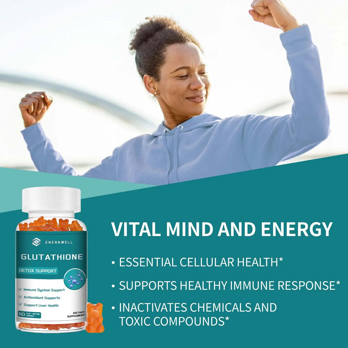 Glutathione Gummies,Containing Vitamin C and Milk Thistle,Whiten Skin,Promote Healthy Joints,Hair,and Nails,and Purify Skin
