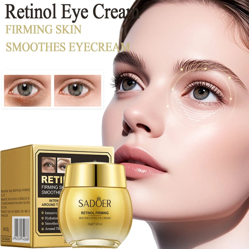 SADOER Retinol Eye Cream Reduces Dark Circles and Wrinkles Moisturizes and Tightens The Eyes Eye Cream Korean Eye Care Product