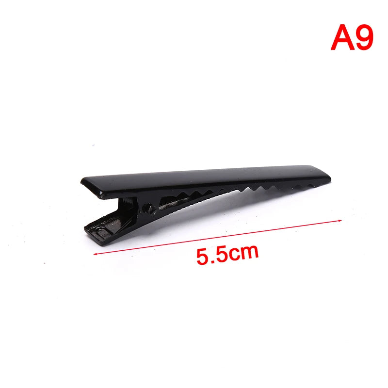 (YOUR)100pcs Black Hairclips Single Prong Alligator Hairpin Blank Setting Hair Clips.