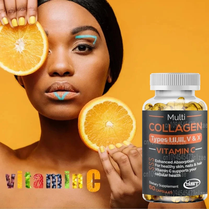 Multiple Collagen Pills+vitamin C Collagen Supplements Support Hair, Skin, Nails, Joints, and Intestinal Health