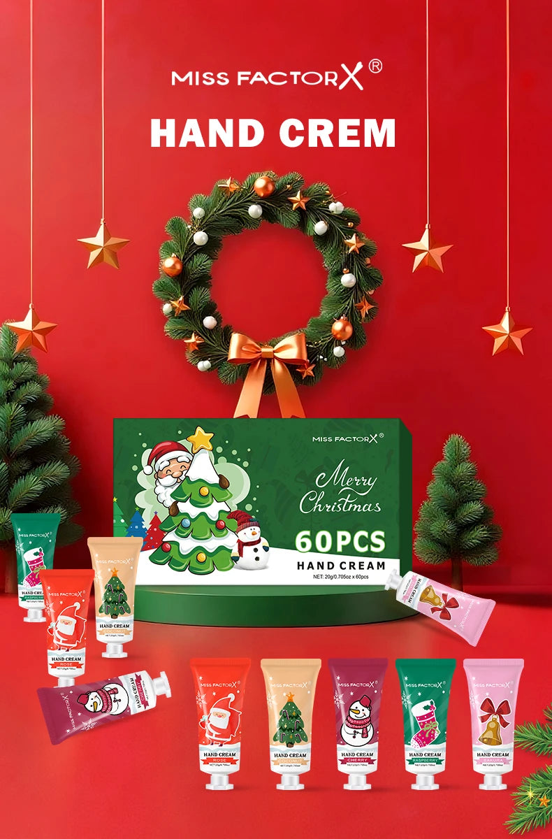 60 piece Christmas hand cream gift box set, advanced essence moisturizing and moisturizing, suitable for dry and cracked skin