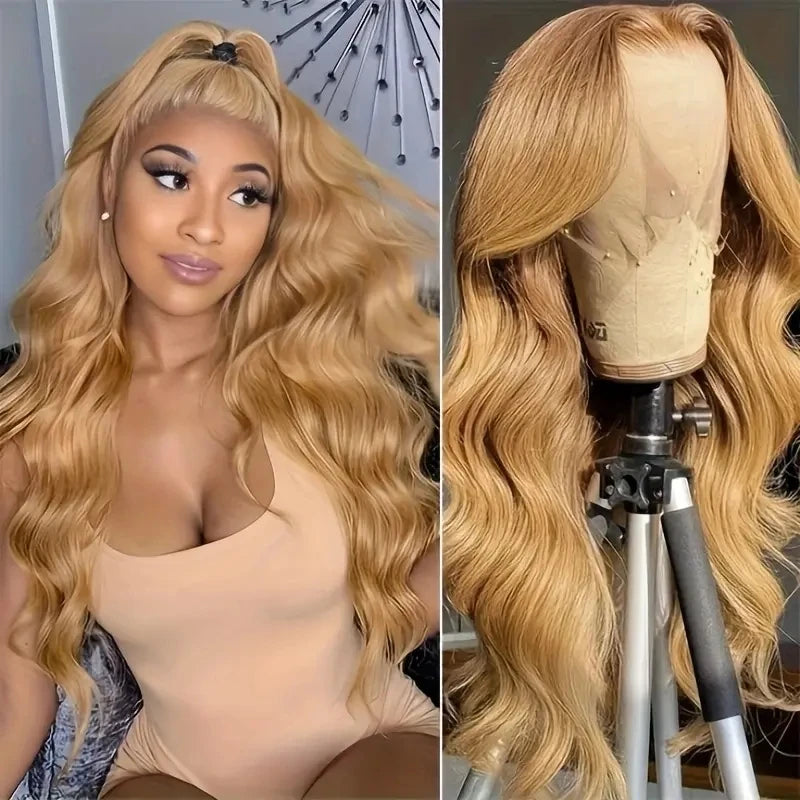 27 Honey Blonde Wig Human Hair 13x6 Hd Lace Frontal Wig Deey Wave Lace Front Wig 13x4 Honey Blonde Human Hair Wigs  250 Density
