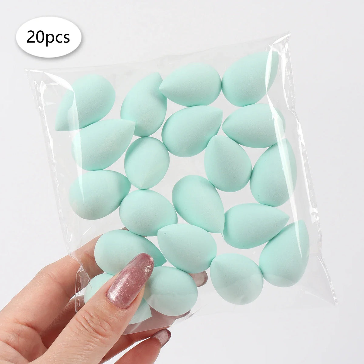 20pcs Mini Finger Puff Beauty Cosmetic Foundation Cosmetic Sponge Makeup Blender Suitable for Cream & Powder Concealer