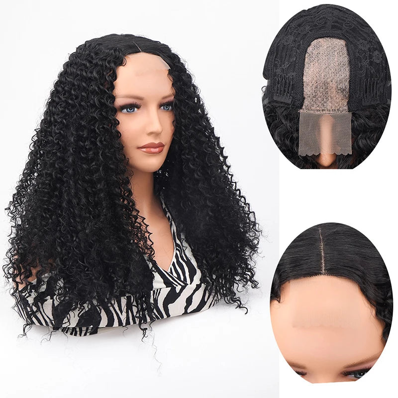 Synthetic Long Wave Wigs For Black Women Malaysian Hand woven lace Curly Human Hair Wigs With Bangs Full Machine Made Wigs