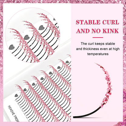 CoMango Shinning Colored Glitter Spikes Eyelash Extension Sliver Purple Blue Pink For Christmas Cosplay Party Makeup