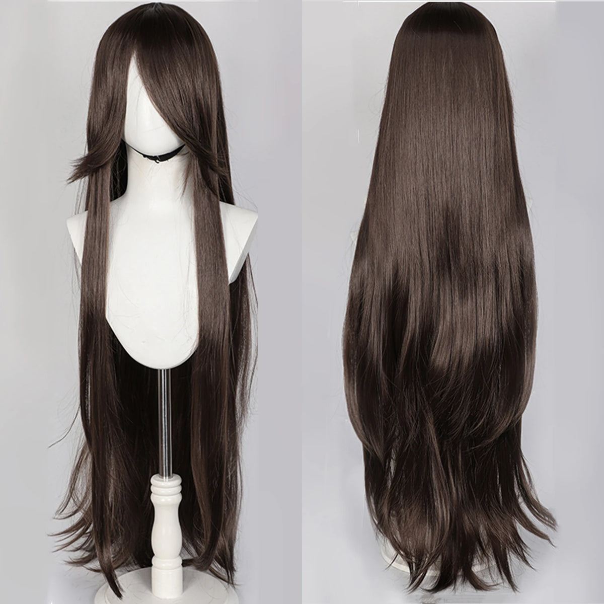 100CM Long Straight Wig With Bangs Synthetic Cosplay Wig For Women Pink Purple Cosplay Wigs for Party For Halloween