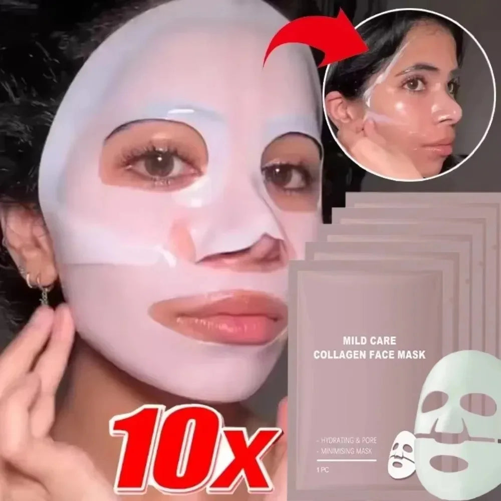 Bio Collagen Face Mask Shrink Pores Deep Hydrating Overnight Mask Moisturizing Refreshing Brightening Face Skin Care