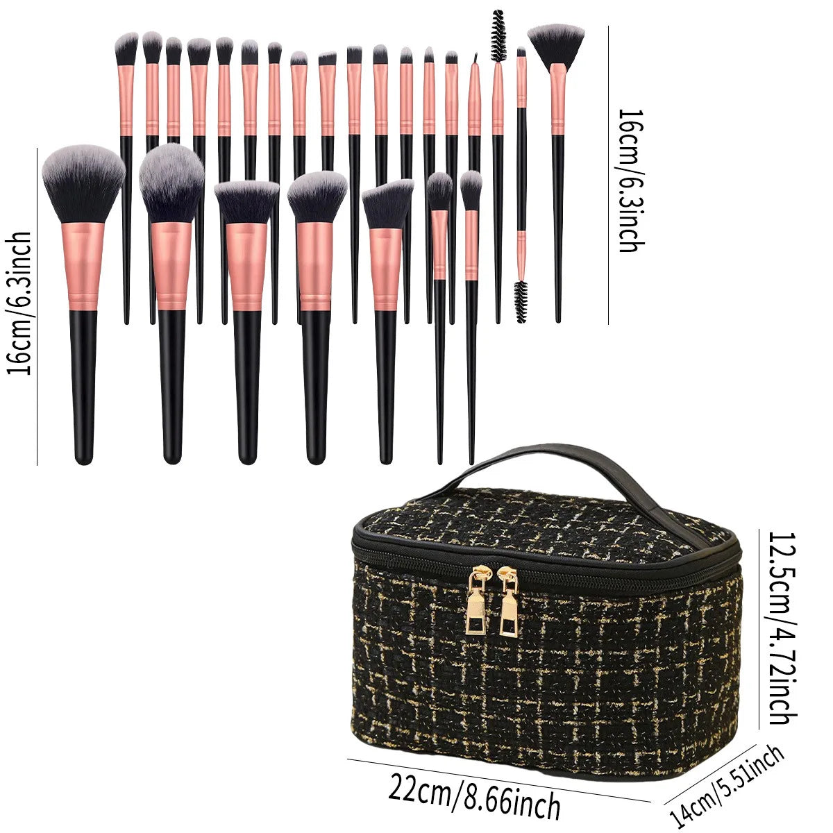 47Pcs Professional Makeup Brushes Set Beauty Tools Kit Portable Travel Cosmetic Bag Puff Toiletry Makeup Accessories Set
