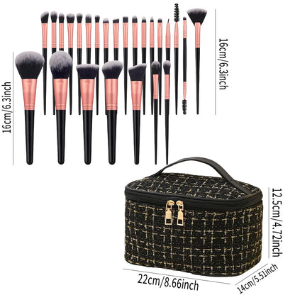 47Pcs Professional Makeup Brushes Set Beauty Tools Kit Portable Travel Cosmetic Bag Puff Toiletry Makeup Accessories Set