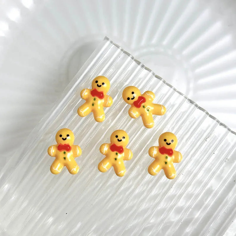 30PCS 3D Cartoon Santa Claus Elk Nail Charms Cute Snowman Dot Christmas Socks Nail Art Decorations for DIY Christmas Style Nails