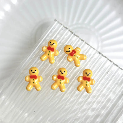 30PCS 3D Cartoon Santa Claus Elk Nail Charms Cute Snowman Dot Christmas Socks Nail Art Decorations for DIY Christmas Style Nails