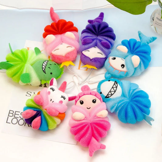 Mermaid Unicorn Sponge Bath Ball Shower Rub Bath Shower Wash Body Pot Sponge Scrubber Color Durable Massage Brush for Kids Tools
