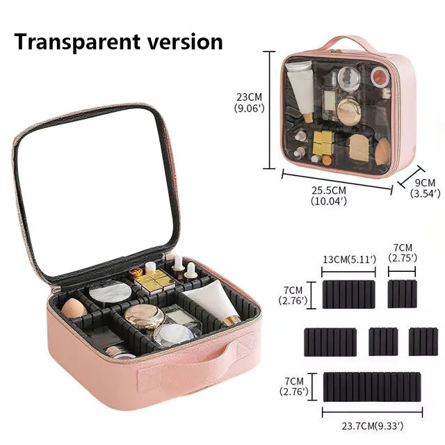New PU Leather Cosmetic Bag For Women Professional Makeup Case Travel Toiletry Makeup Bag Beauty Nail ToolBox Make Up Handbag