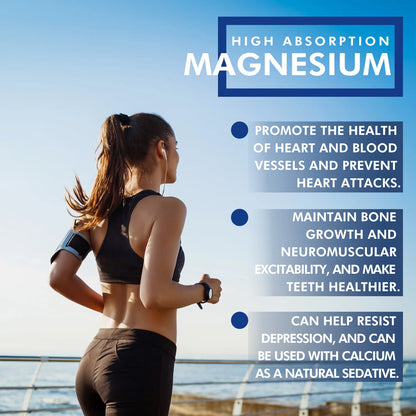Highly Absorbable Magnesium - Supports Bone Density and Muscle Relaxation, Promotes Healthy SleepSupplements