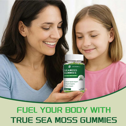 Sea Moss Gummies, Irish Sea Moss with Bladderwrack Burdock Root Elderberry & Black Cumin Seed Oil, Dietary Supplement, Immune System Support, 60 Gummies