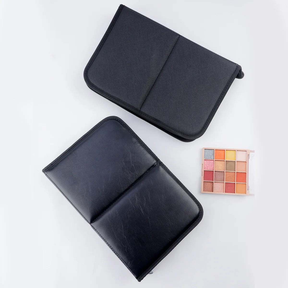 Large Black Foldable Makeup Bag 14-40 Hole Storage Organizer for Beauty Brushes Cosmetic Pouch with Handles
