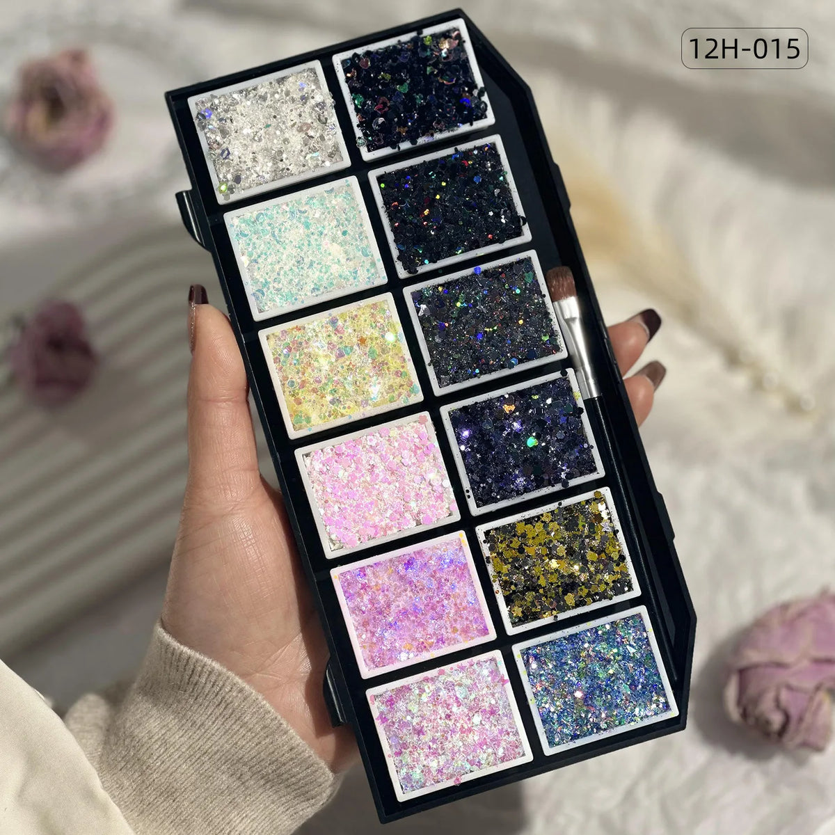 Christmas Sequins Decorative Body Cream Luminous Holographic Multicolor UV Chunky Glitter Gel Paste Palette