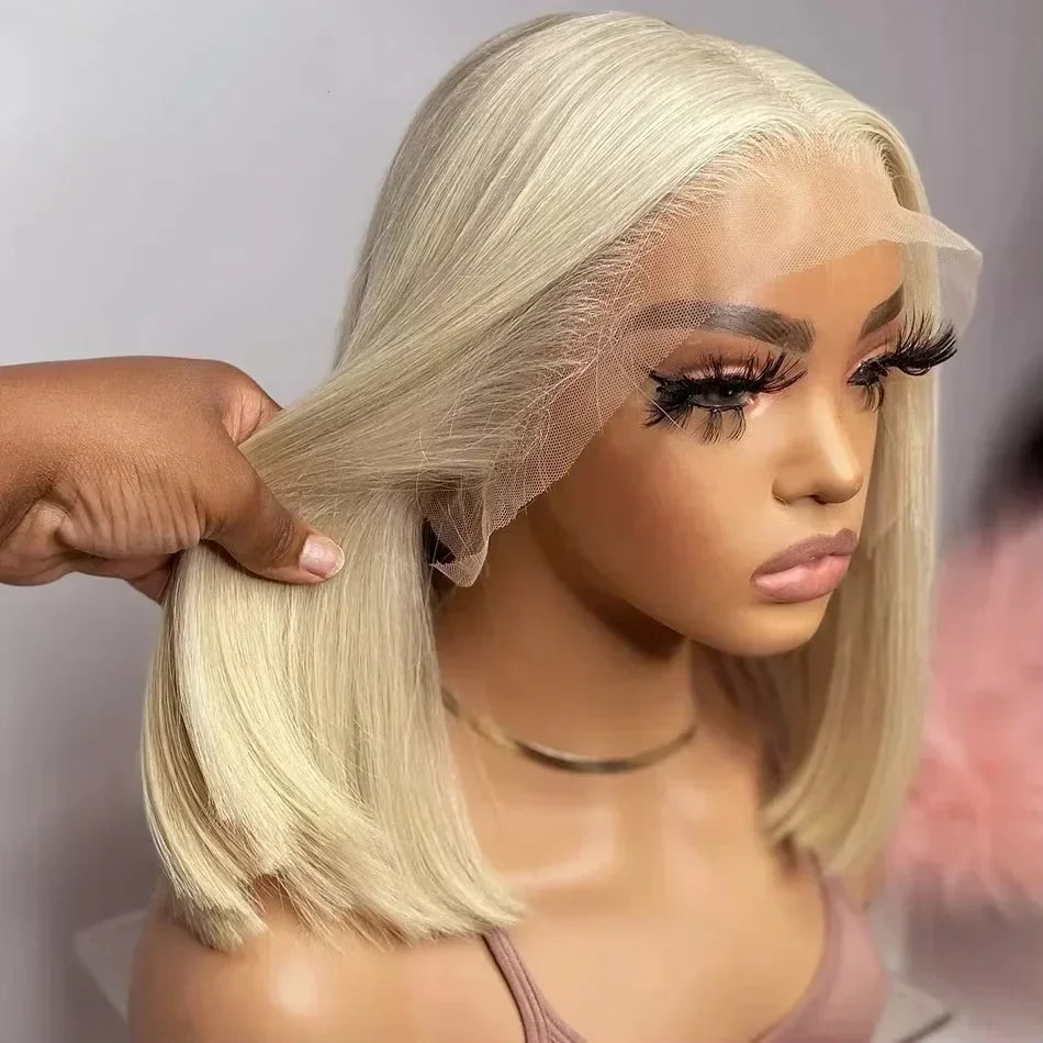 613 Blonde 13x4 Hd Lace Front Wig Layered Straight Natural Hairline Glueless Synthetic High Quality Cheap Lace Wig For Women