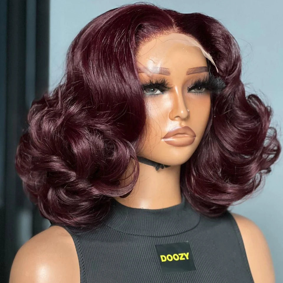 Loose Body Wave Chocolate Brown 4x4 5x5 HD Lace Frontal Bob Wigs Human Hair PrePlucked Brazilian Colored Human Hair Wigs 250%