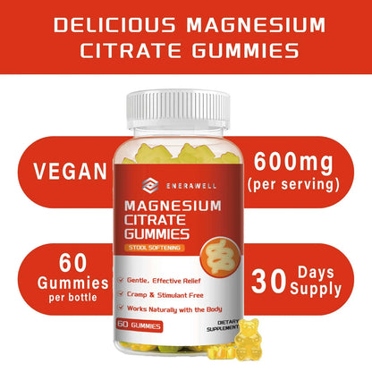 Magnesium Citrate Gummies - Promate Relaxation, Bone Health, Sleep, Heart Health, Nerves, Muscles, and Metabolism, 60 Gummy