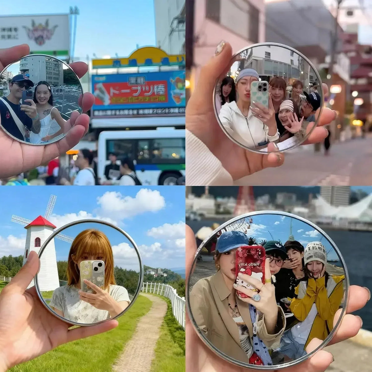Round Convex Mirror Travel Selfie Photo Props High-definition Mirror Portable Makeup Mirror Handheld Photography Mirrors