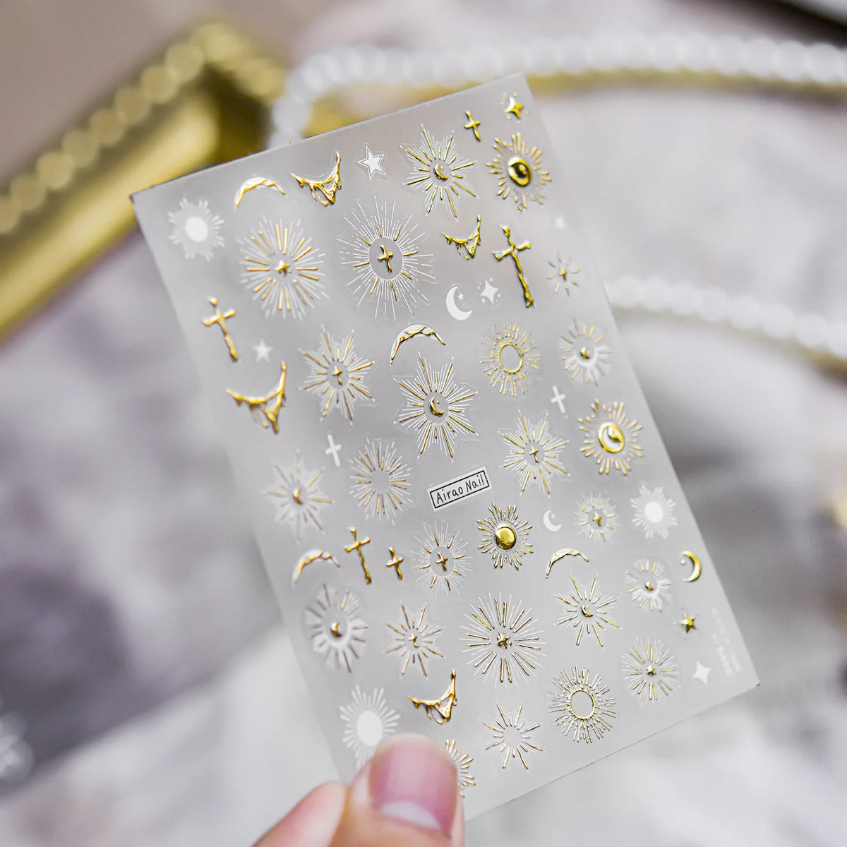 Luxury Winter Silver Crystal Christmas Nail Stickers Bow Star Pattern Nails 3D Decoration 3D Self Adhesive Nail Art Sticker DIY