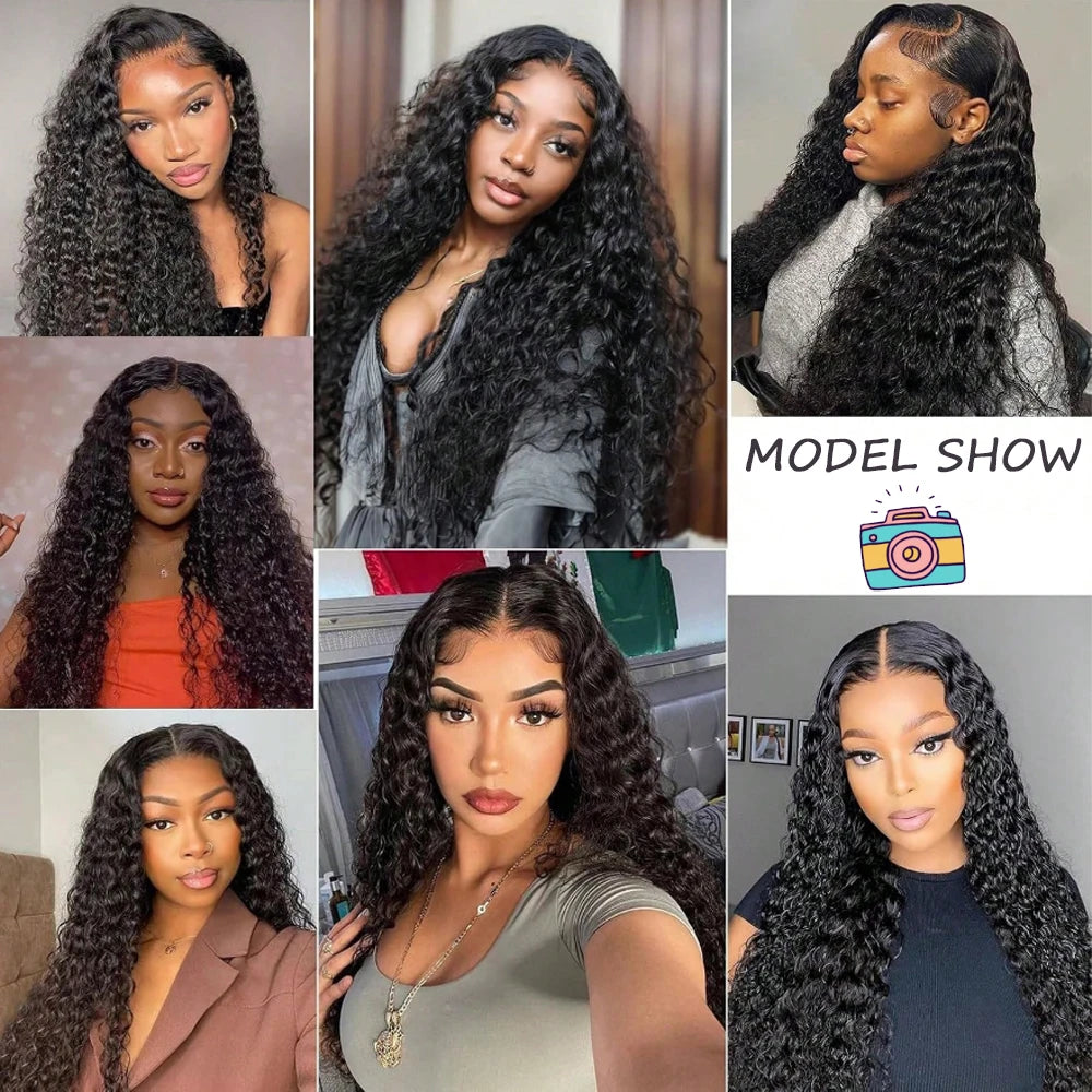5x5 Glueless Wigs Human Hair Ready To Wear Deep Wave 13x4 13x6 Hd Lace Front Human Hair Wig Transparent Water Wave Curly Wigs
