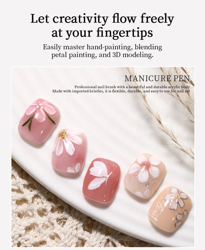 QINGNENGLIANG Nail Art Brush Painting Drawing Pen for Lines Grid Flower Butterfly DIY Multifunctional Manicure Design Tool