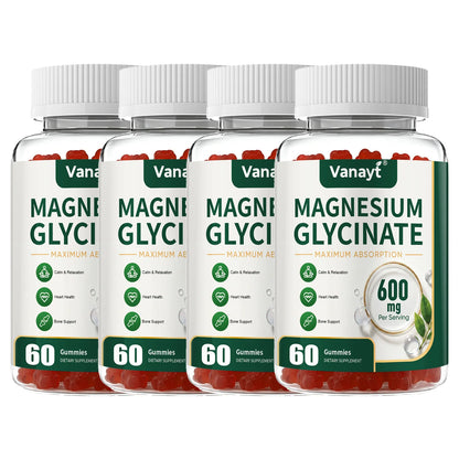 Magnesium Glycinate 600mg Per Serving With Black Pepper Vitamin D3 B6 Supports Normal Muscle Joint Nerve Function Nighttime Relaxation And Daily Wellness