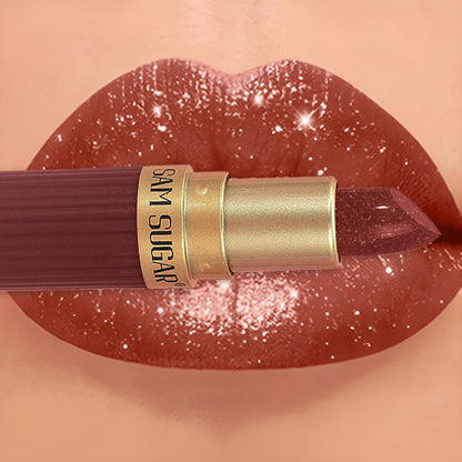 6 Color Metallic Velvet Lipstick Diamond Sparkle Pearlescent Fine Shimmer 12H Waterproof Non-Stick Cup Lip Makeup Women Cosmetic