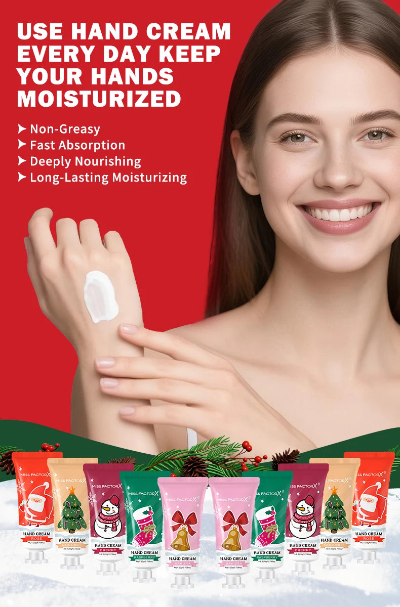 60 piece Christmas hand cream gift box set, advanced essence moisturizing and moisturizing, suitable for dry and cracked skin