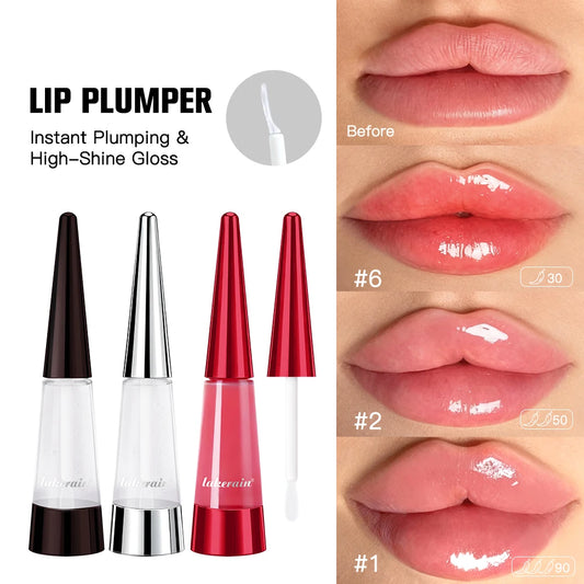 Lakerain Plumping Lip Oil Moisturizing Hydrating Lip Balm Glossy Lip Color Lip Enhancer for Plump Luscious Lips