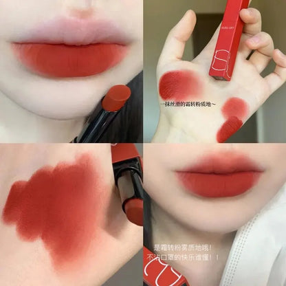 TX010Thin Tube Matte Lipstick, Waterproof and Sweatproof, Does Not Fade Or Remove Makeup, Can Be Used on Both Lips and Cheeks