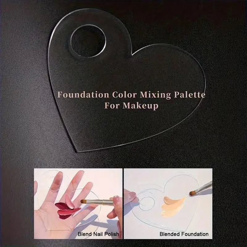 2Pcs Transparent Acrylic Makeup Palette Liquid Foundation Mixing Cream Manual Cosmetic Beauty Makeup Mixer Beauty Tool