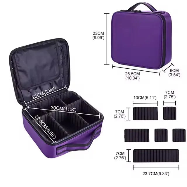Female Makeup Case Professional Beauty Brush Embroidery Manicure Tool Cosmetic Storage Box Waterproof Women Makeup Bag