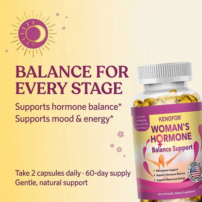 Menopause Relief for Women Hot Flashes Night Sweats & Improve Mood, Support Women's Health, 120 Capsules