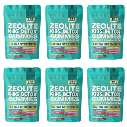Zeolite Gummies 60 Count Contain Multivitamin Omega-3 Magnesium and Elderberry Support Detoxification & Immune System Health