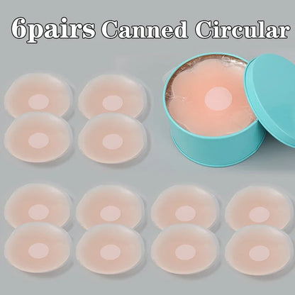 12pcs Women Invisible Nipple Cover Stickers Self-adhesive Chest Breast Petals Silicone Lift Up Paddings Reusable Patch Bra Pads
