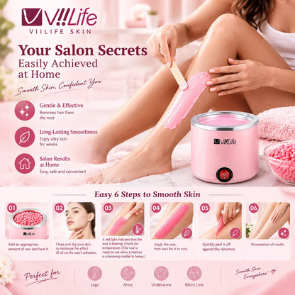 Waxing Kit Wax Warmer for Hair Removal Hard Wax Kit With 7.1oz 4 Bags Hard Wax Beans for Full Body, Legs, Face, Eyebrows, Bikini, Brazilian Waxing Kit for Women Men
