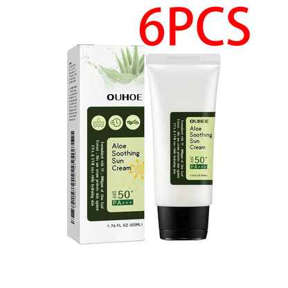 Aloe Vera Protective Cream Hydrating Refreshing UV SPF 50+ Isolation Sunscreen Moisturizing Facial Body for Daily Sun Protection