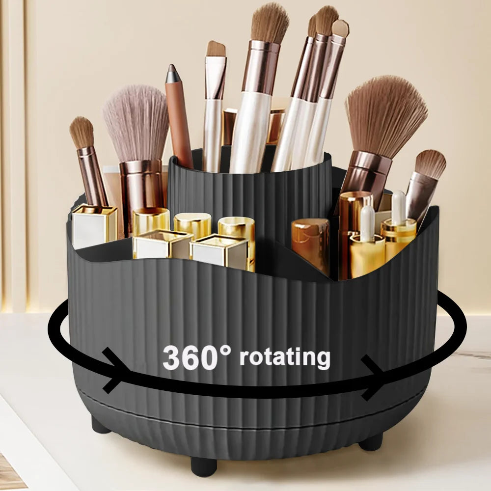 360° Rotating Makeup Brush Holder Cosmetic Brush Holder Large Capacity Lipstick Eyebrow Makeup Brush Holder Jewelry Container