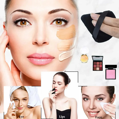 2/5/10/20Pcs Triangle Velvet Powder Puff Mini Face Makeup Sponge Washable Lightweight Cosmetics