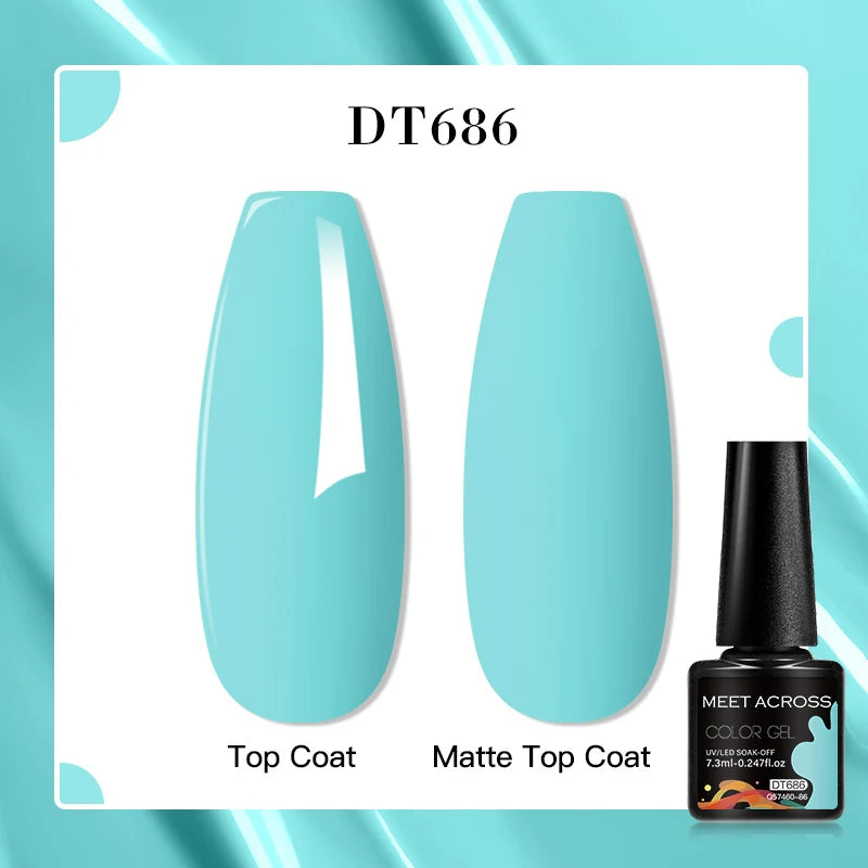 MEET ACROSS 8 Colors Mirror Gel Nail Polish Long-lasting Quick-drying Metallic Gold Silver Red Semi Permanent Varnish Nail Art