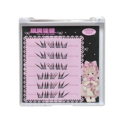 Fluffy Lazy Cat Comic False Eyelashes Korean Style Natural Look Curling Diy Eyelash Extensions For Women Daily Makeup & Party