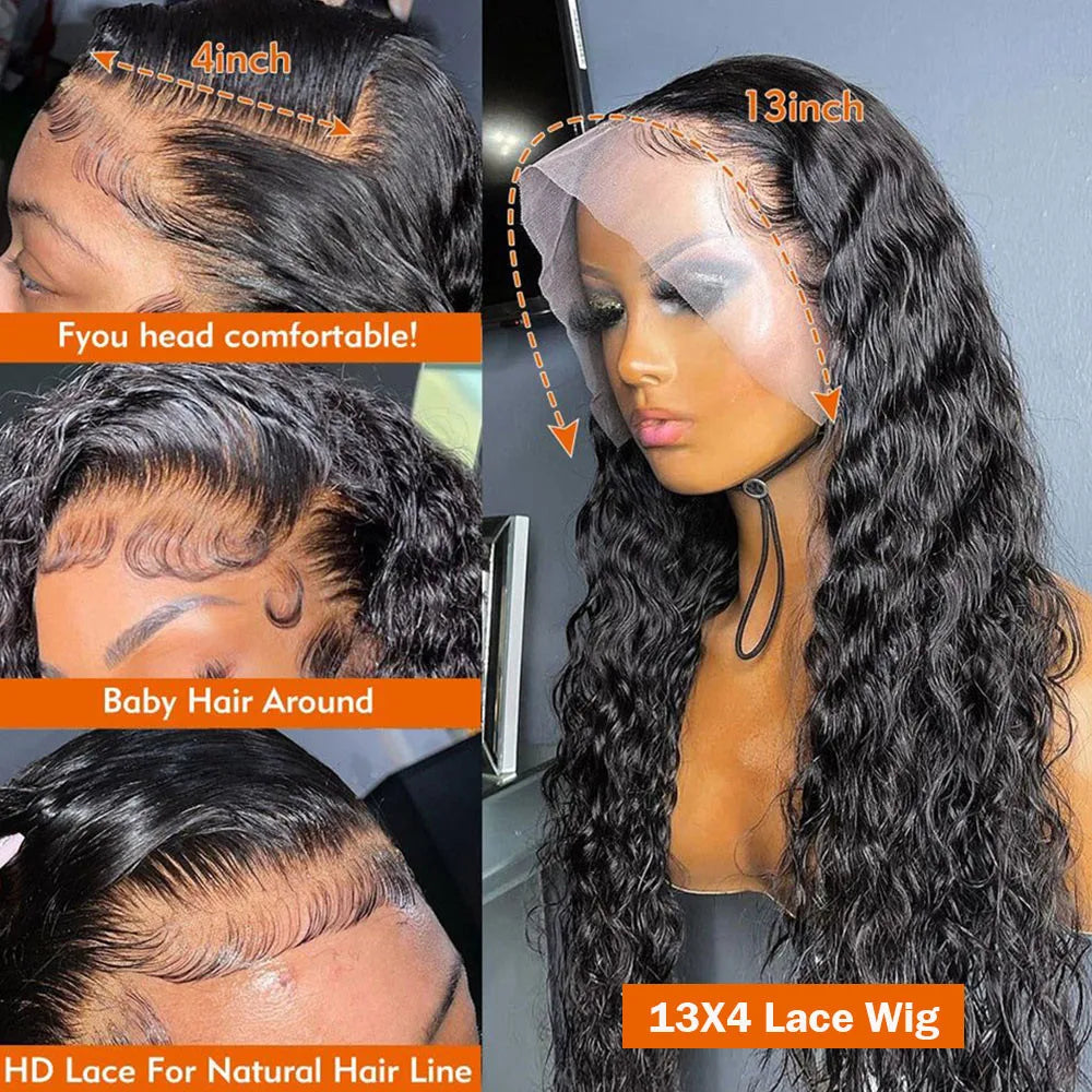 Curly ≥98% Human Hair Lace Front Wigs 13x4 13x6 Deep Wave Hd Transparent Lace Frontal Wig 200% Real Density 360 4x4 5x5 Lace Wig