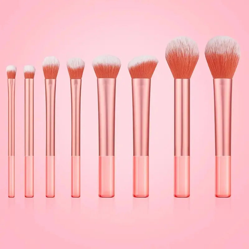 8 PCS Long‑Handle Makeup Brush Set, Multi‑Color Ultra‑Soft Brushes, Powder Blush Eyeshadow Brushes for Beginners