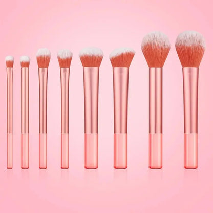 8 PCS Long‑Handle Makeup Brush Set, Multi‑Color Ultra‑Soft Brushes, Powder Blush Eyeshadow Brushes for Beginners
