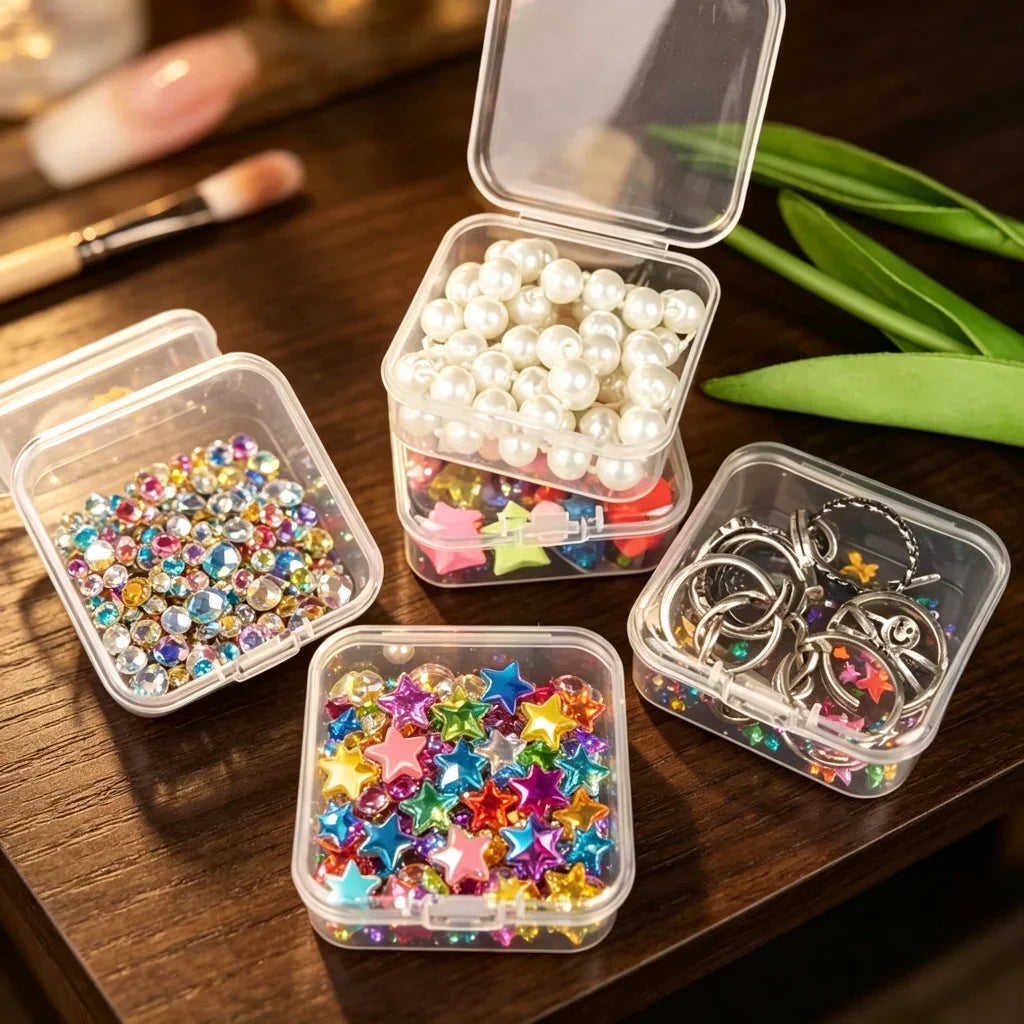 Clear PP Plastic Storage Box 30 Grids Transparent Organizer Case Nail Art Jewelry Beads Rhinestones Diamond Painting Crafts