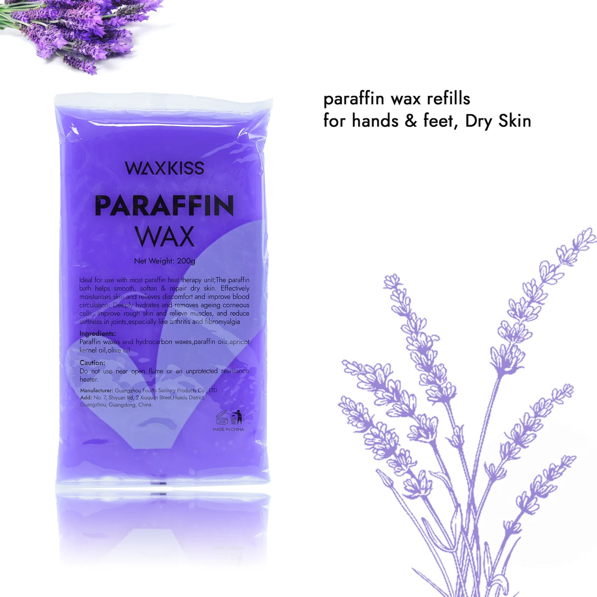 WAXKISS 1200g Paraffin Wax Refill for Paraffin Wax Bath Machine Moisturizing and Skin Softening Hand and Foot Care Wax New Formula for Long-Lasting Warmth Gentle Paraffin Wax Treatment for Smooth and Soft Skin Ideal for Home
