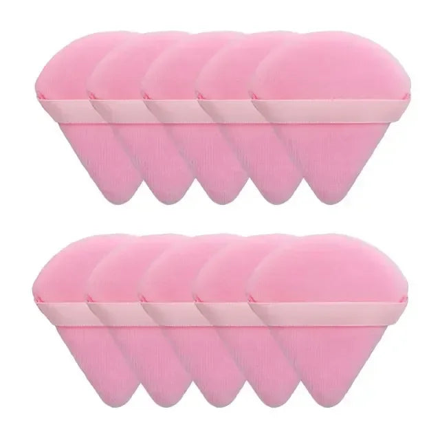 2/5/10/20Pcs Triangle Velvet Powder Puff Mini Face Makeup Sponge Washable Lightweight Cosmetics